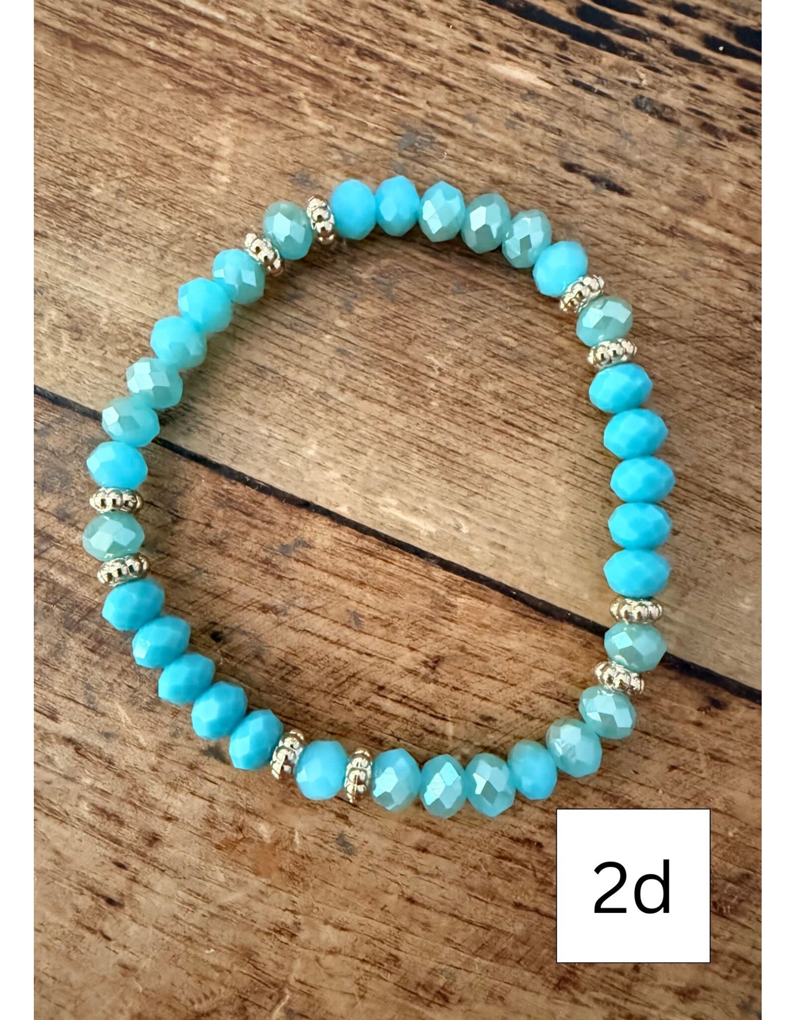 L&B Creations Assorted Turquoise and Gold Beaded Bracelets