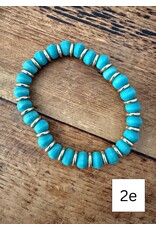 L&B Creations Assorted Turquoise and Gold Beaded Bracelets