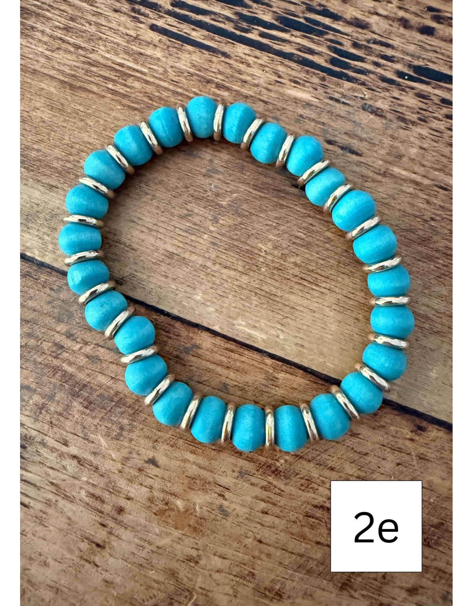 L&B Creations Assorted Turquoise and Gold Beaded Bracelets