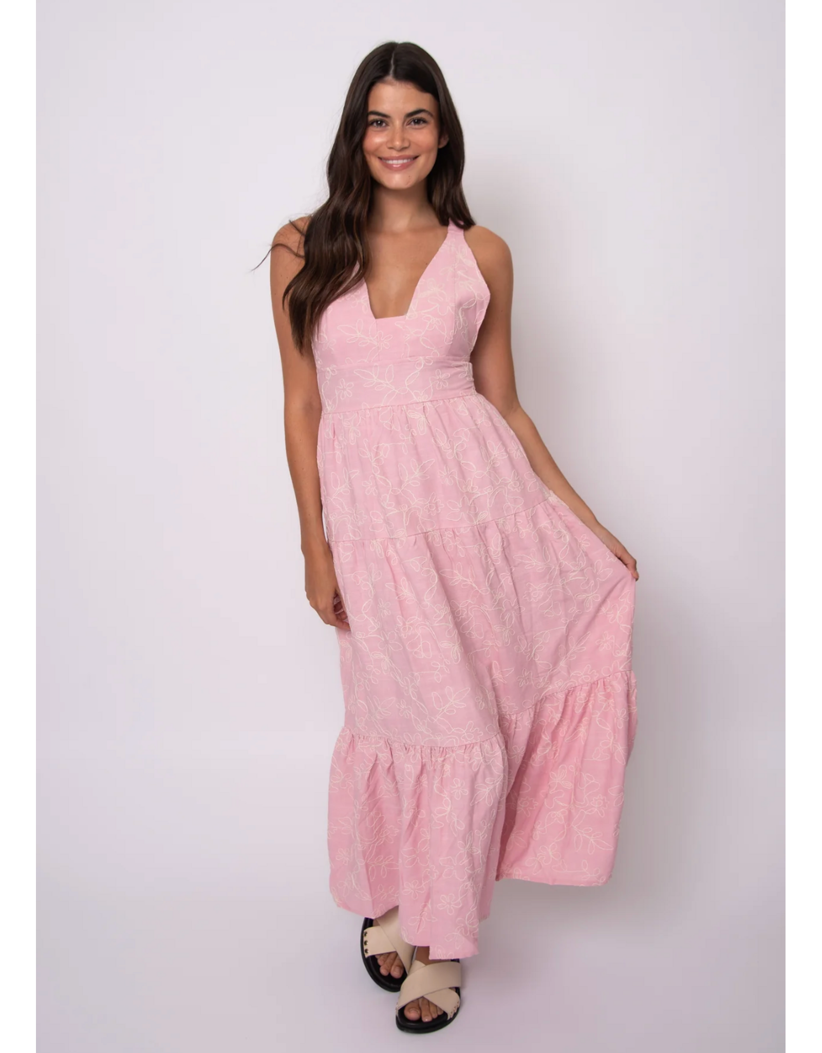 RD Style RD Style - Rosalia Viscose Linen Dress (Pink)