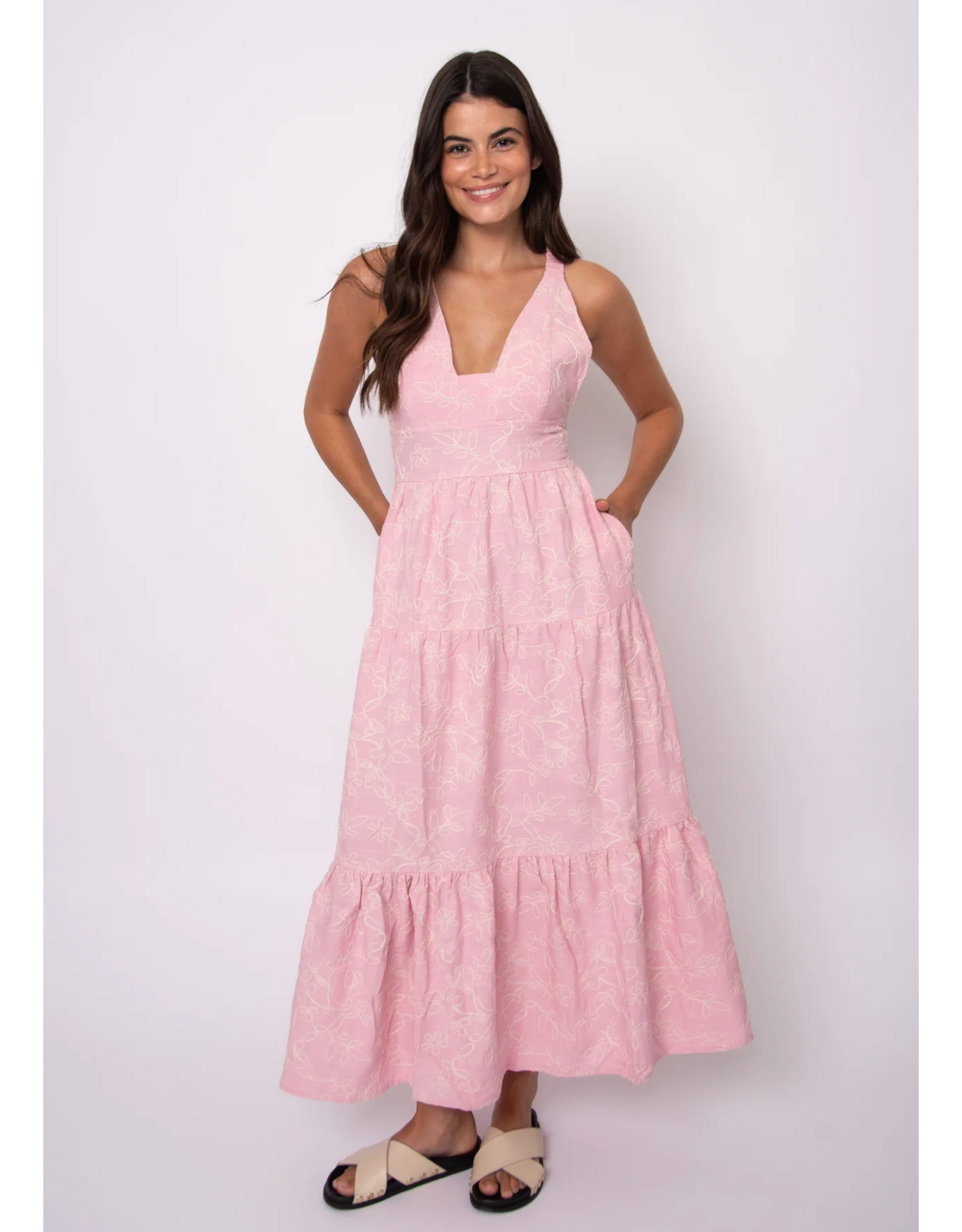 RD Style RD Style - Rosalia Viscose Linen Dress (Pink)