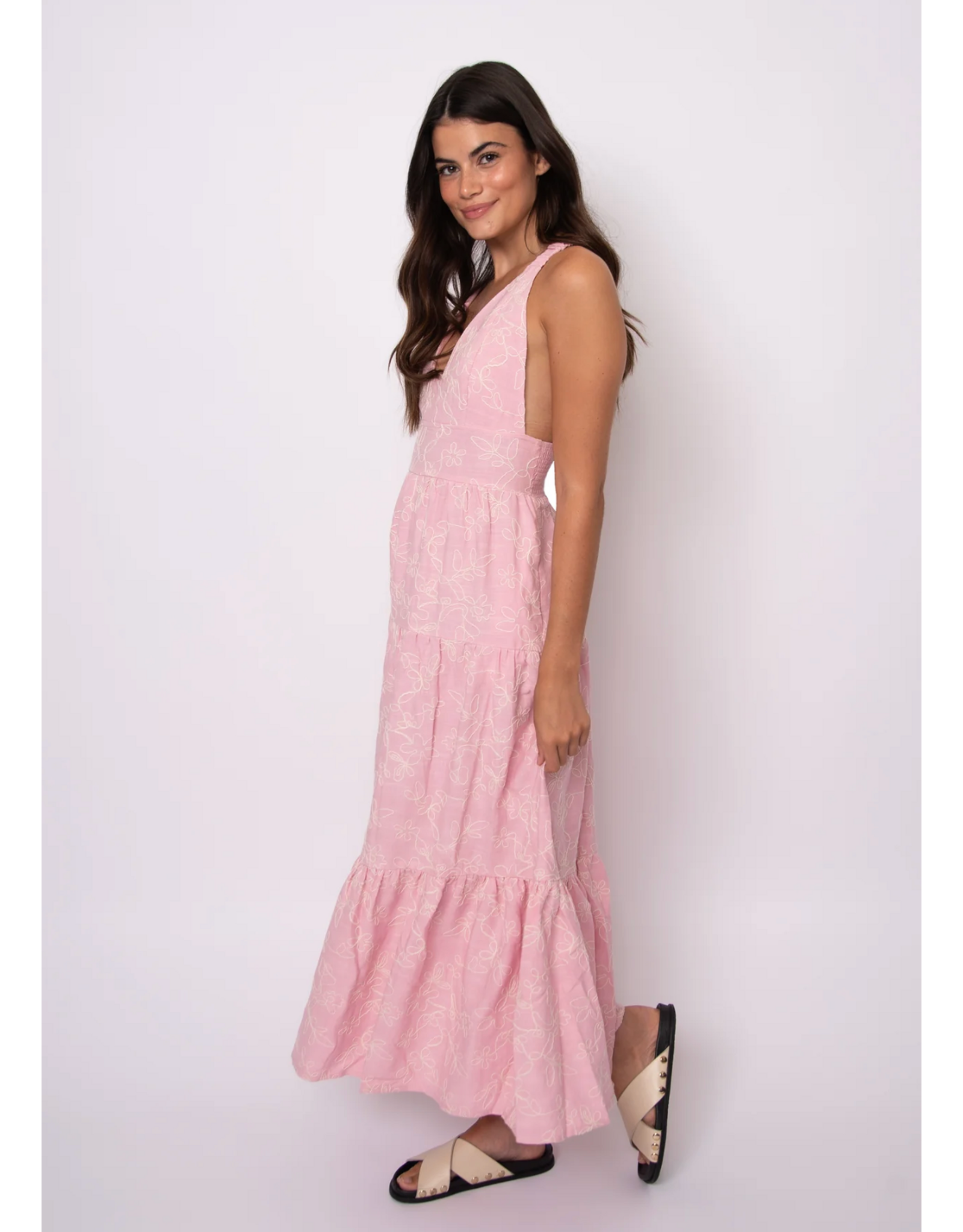 RD Style RD Style - Rosalia Viscose Linen Dress (Pink)