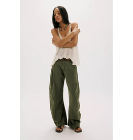 Free people Free People - Spotlight Washed Barrel Chino Trousers (Dusty Olive)