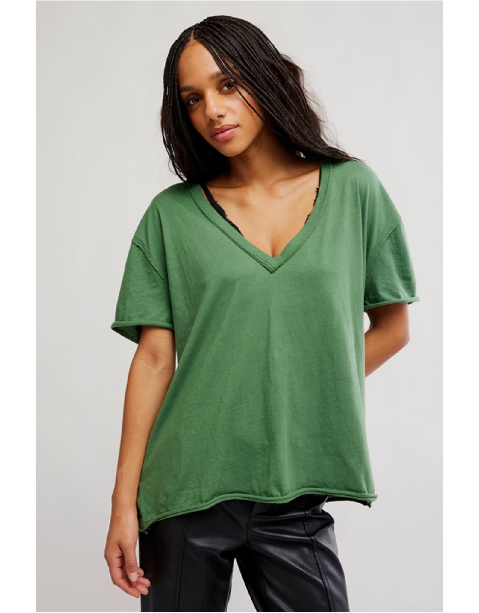 Free people Free People - Free People Nina V-Neck Tee (Forest Fairy)