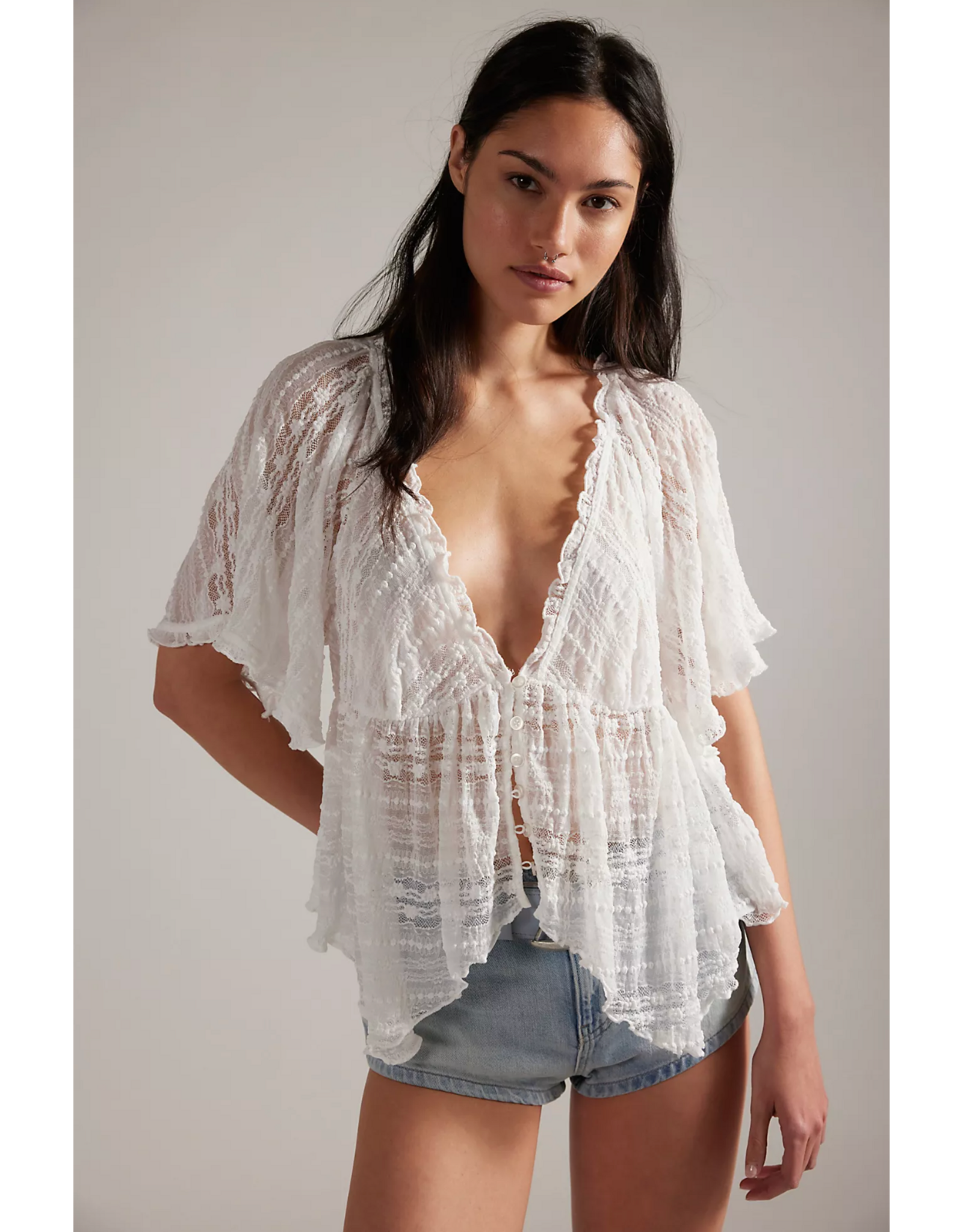 Free people Free People - In Your Dreams Lace Top (Clean Ivory)