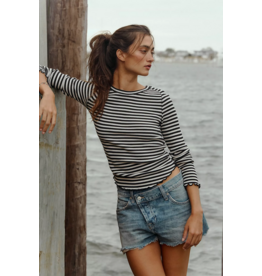 Free people Free People -  We The Free Easy Does It Striped Tee (Black and White)