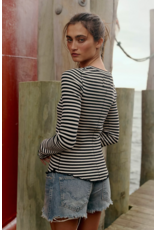 Free people Free People -  We The Free Easy Does It Striped Tee (Black and White)