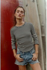 Free people Free People -  We The Free Easy Does It Striped Tee (Black and White)