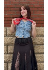 Fame Accessories Light Paisley Design Square Bandana Scarf (Red)