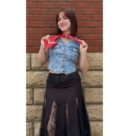 Fame Accessories Light Paisley Design Square Bandana Scarf (Red)