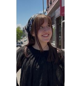 Fame Accessories Light Paisley Design Square Bandana Scarf (Black)
