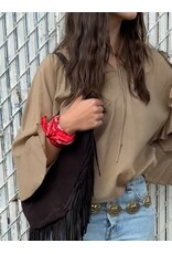 Fame Accessories Light Paisley Design Square Bandana Scarf (Red)