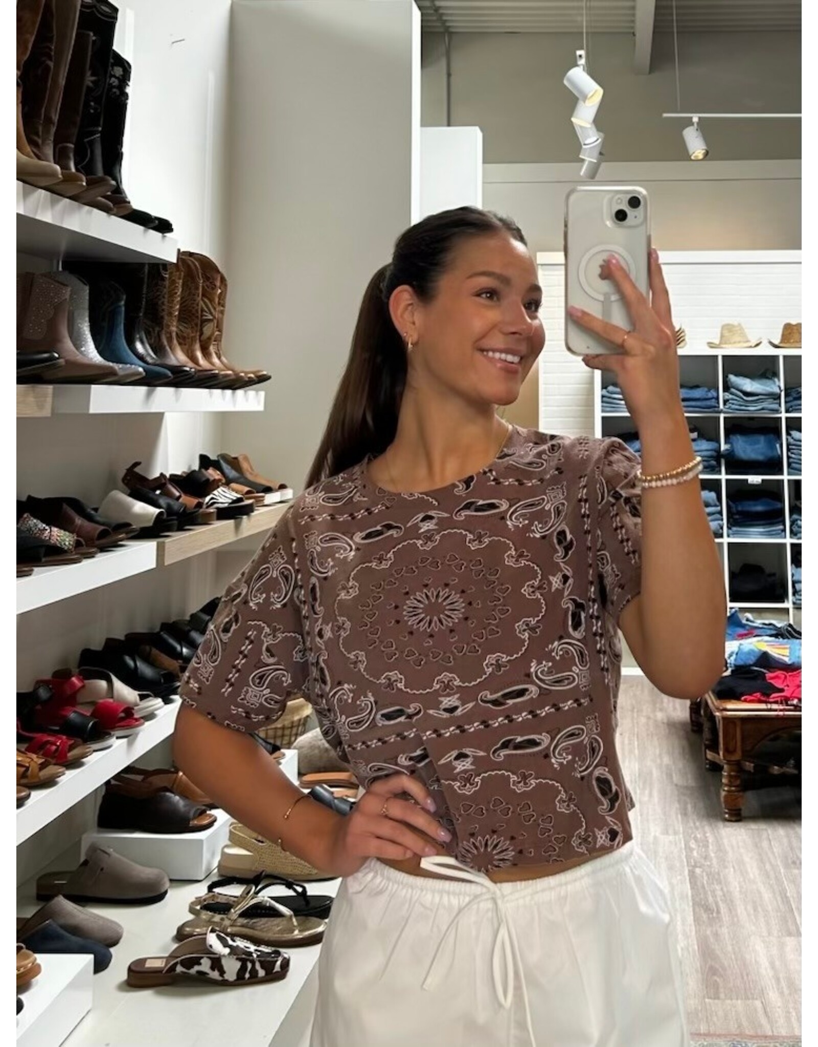 RD Style RD Style - Missy Crew Neck Bandana Tee (Tiramisu)