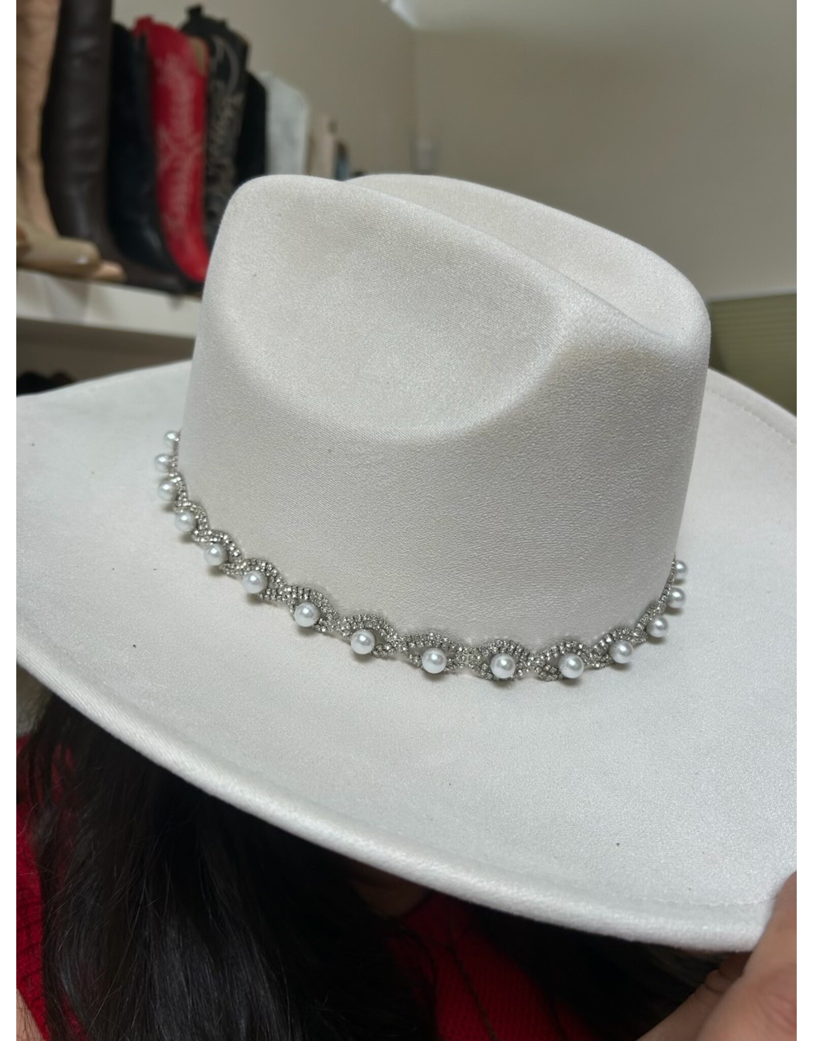 Fame Accessories Pearl Pattern Band Cowboy Hat