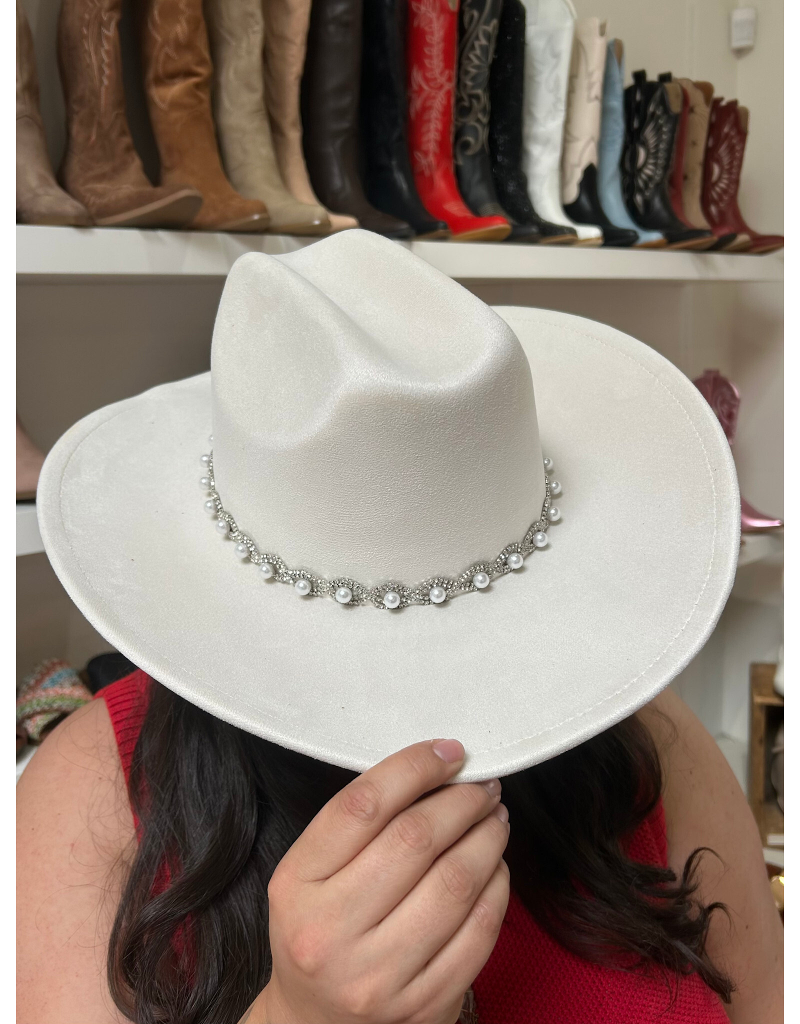 Fame Accessories Pearl Pattern Band Cowboy Hat
