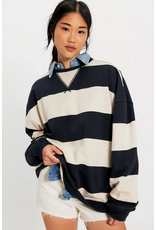 Free people Free People - We The Free Classic Striped Oversized Crewneck (Black Combo)