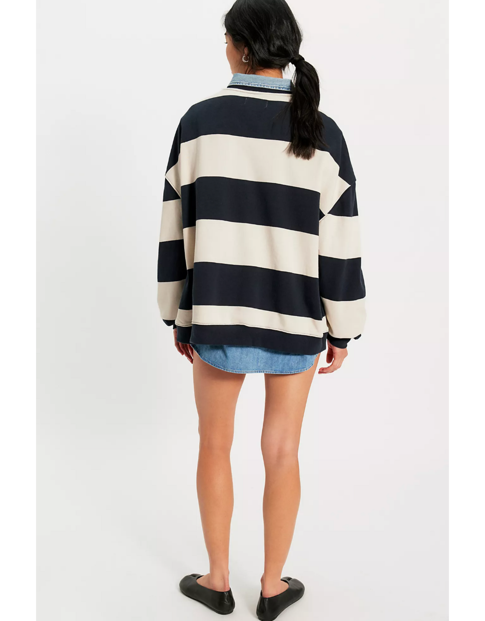 Free people Free People - We The Free Classic Striped Oversized Crewneck (Black Combo)