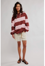 Free people Free People - We The Free Classic Striped Oversized Crewneck (Strawberry Wine Combo)
