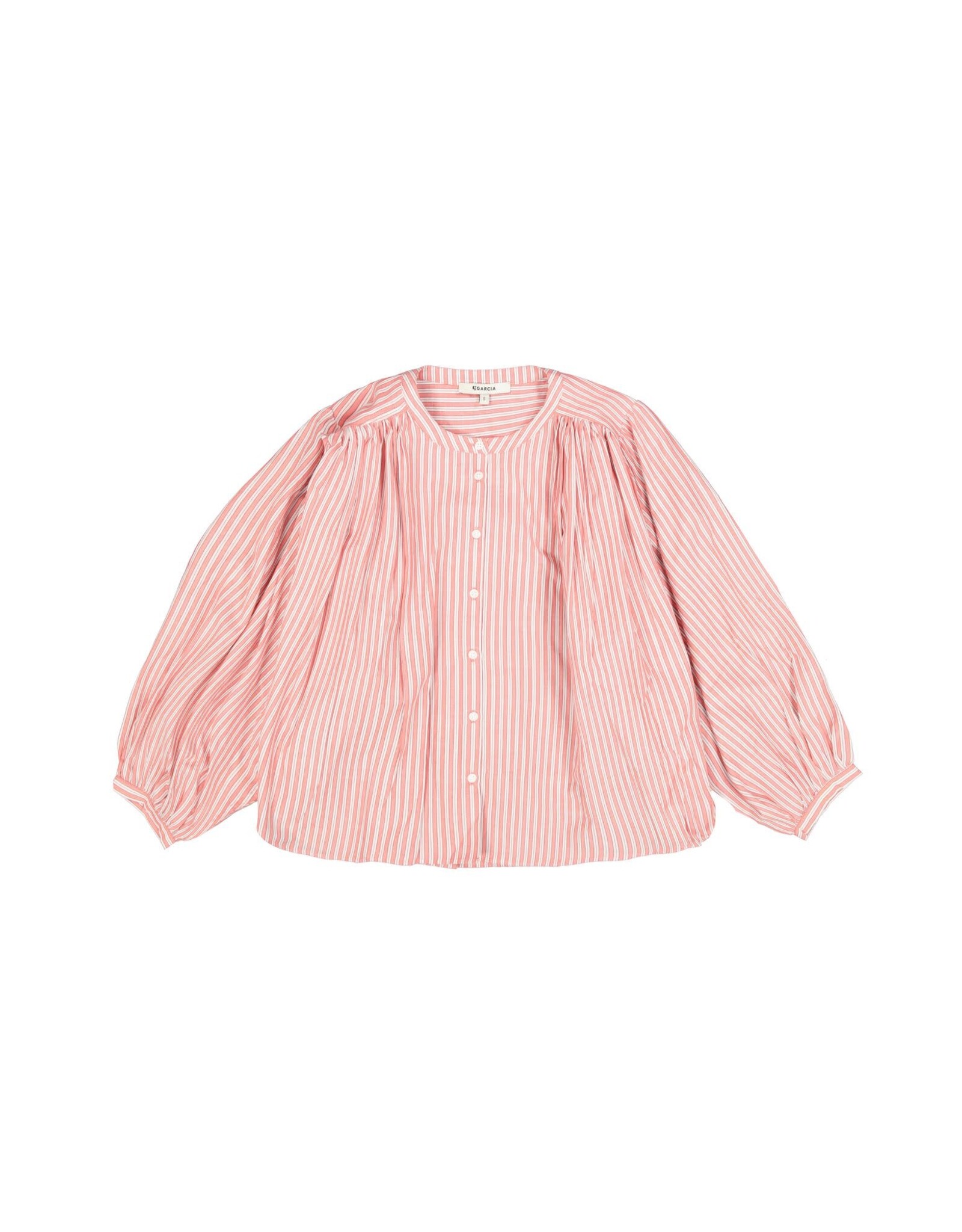 Garcia Garcia - Striped Button Up Blouse (Coral / White)