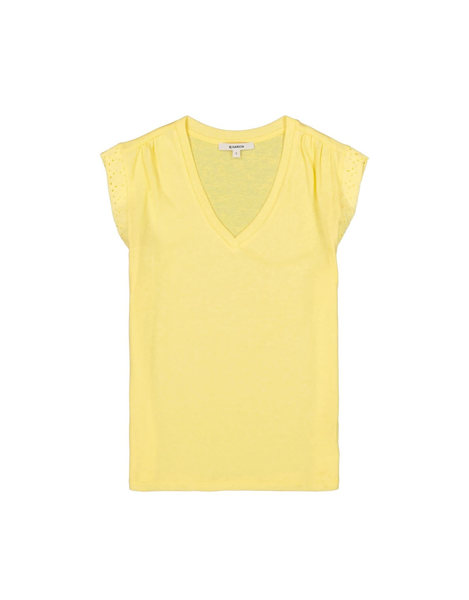 Garcia Garcia - V Neck Tee With Eyelet Trim (Yellow)
