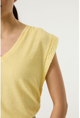 Garcia Garcia - V Neck Tee With Eyelet Trim (Yellow)