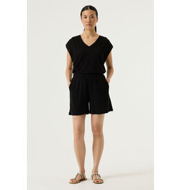 Garcia Garcia - V Neck  Tee With Eyelet Trim (Black)