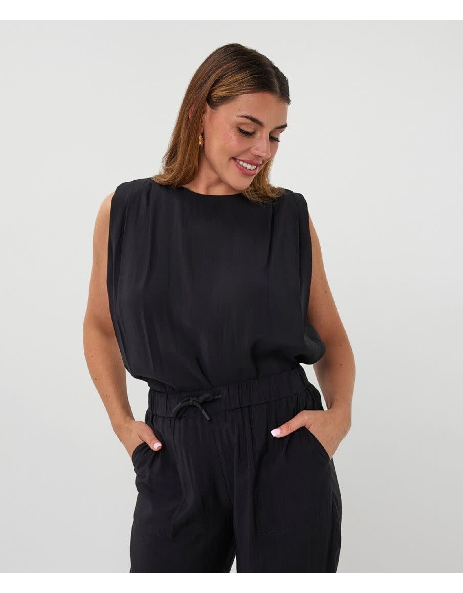 EsQualo EsQualo - Crinkle Modal Top