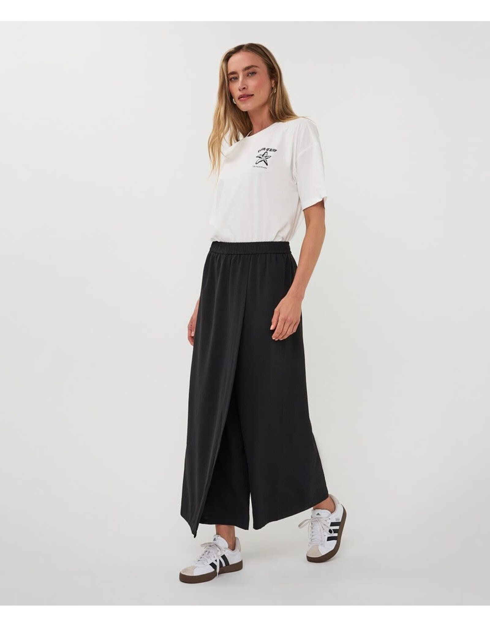 EsQualo EsQualo - Crinkle Trousers with Overlap Detail