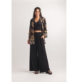 Papillon Papillon - Linen blend wide leg pants (Black)