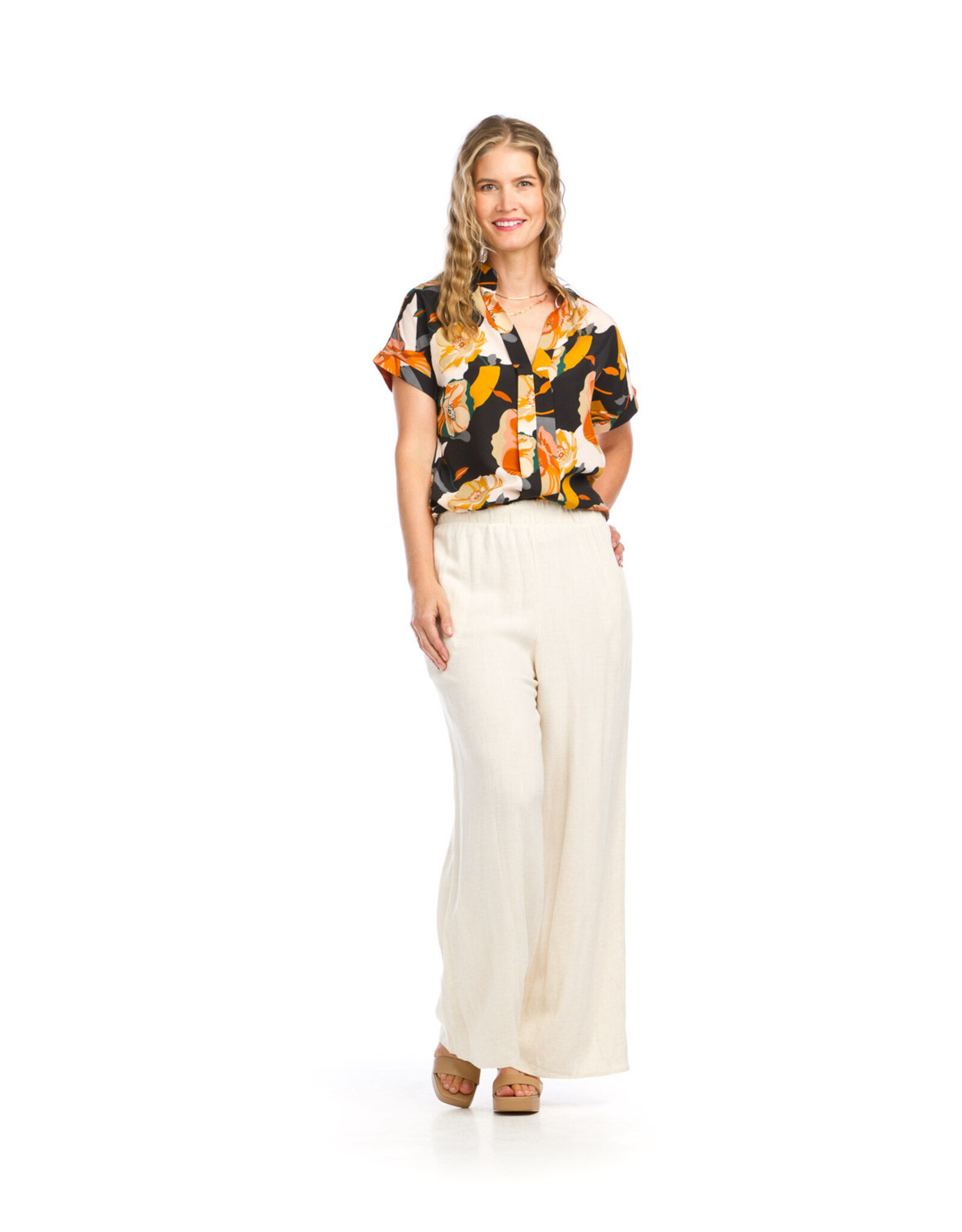 Papillon Papillon - Linen blend wide leg pants (Linen)