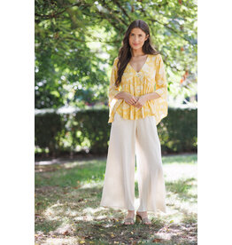 Papillon Papillon - Linen blend wide leg pants (White)