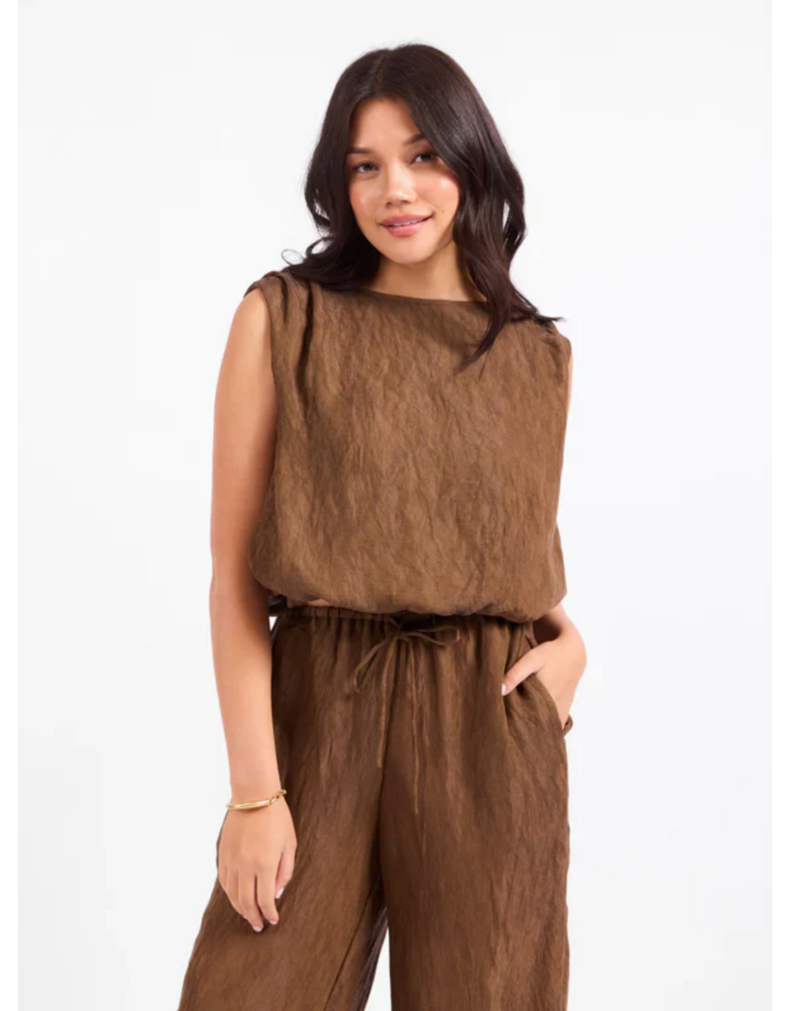 Sadie & Sage Sadie & Sage - Sepia Sky Bubble Top (Bronze Olive)