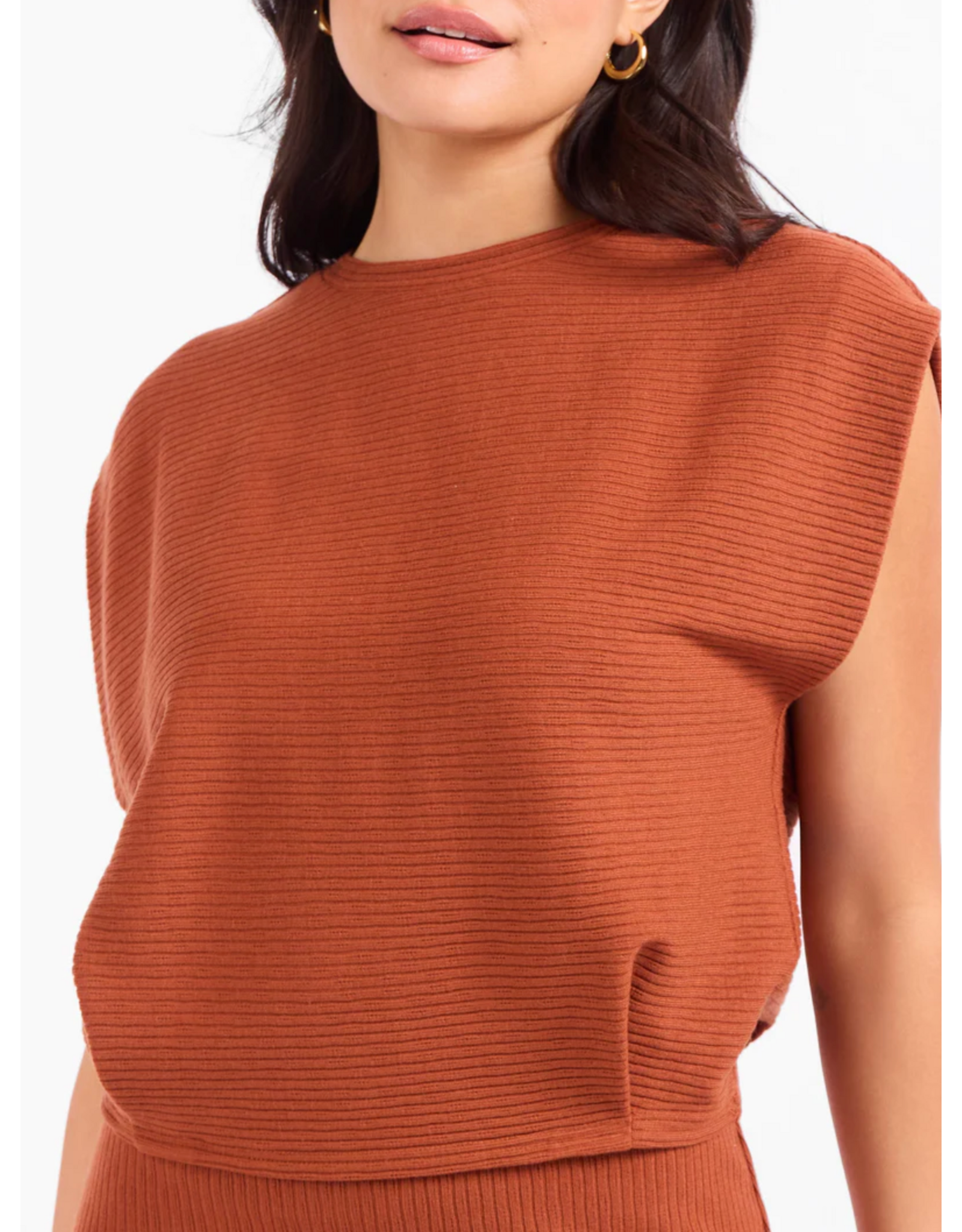 Sadie & Sage Sadie & Sage - Soft Cedar Tapered Knit Top (Rust)