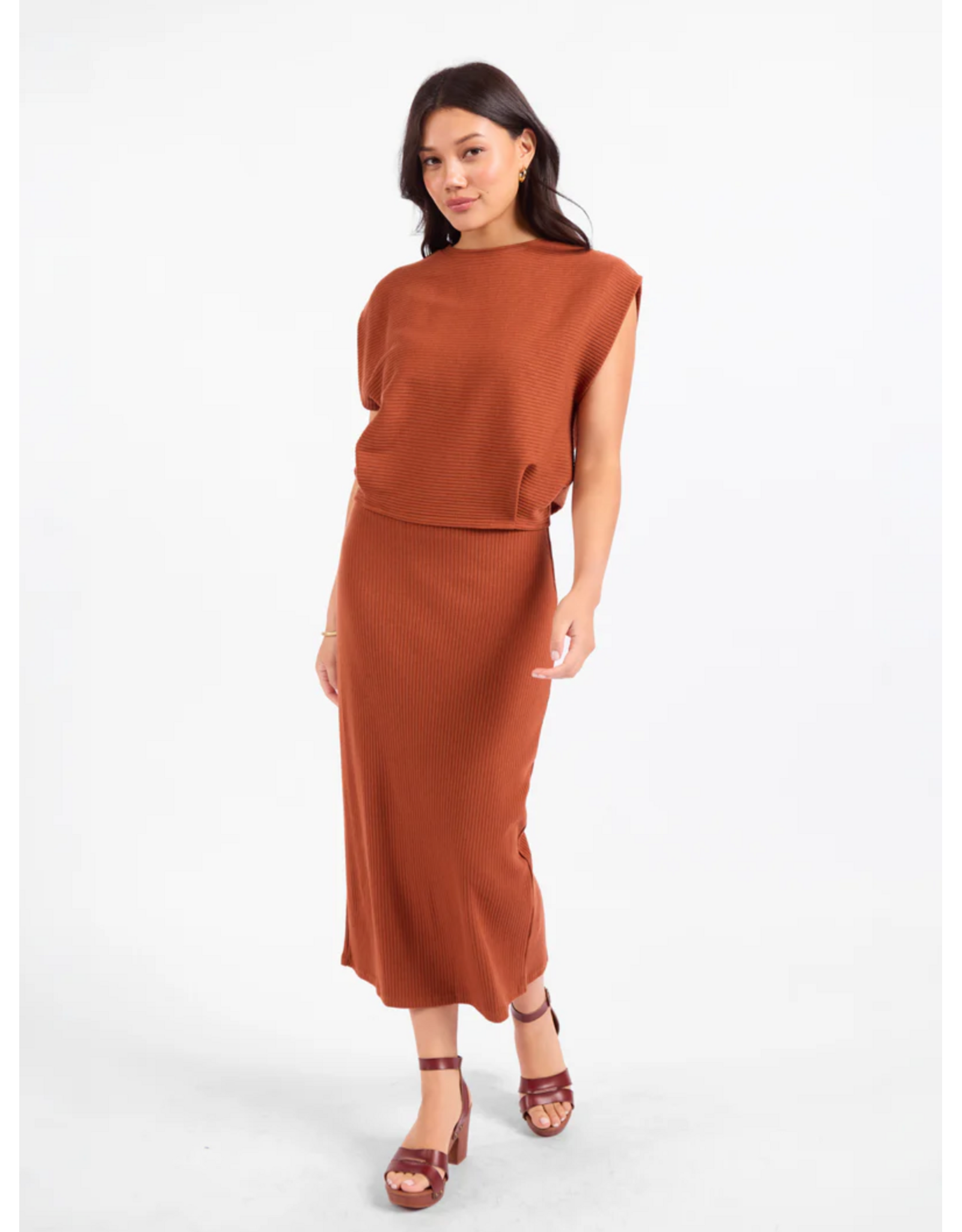 Sadie & Sage Sadie & Sage - Soft Cedar Tapered Knit Top (Rust)