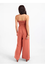Sadie & Sage Sadie & Sage - Sugarloaf Striped Jumpsuit (Mahagony / White)