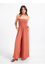 Sadie & Sage Sadie & Sage - Sugarloaf Striped Jumpsuit (Mahagony / White)