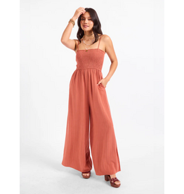 Sadie & Sage Sadie & Sage - Sugarloaf Striped Jumpsuit (Mahagony / White)