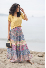 Papillon Papillon - Tiered Print Maxi Skirt (Pink)