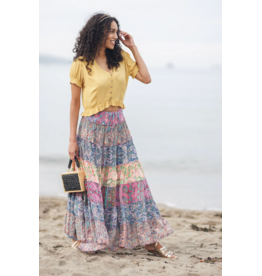 Papillon Papillon - Tiered Print Maxi Skirt (Pink)