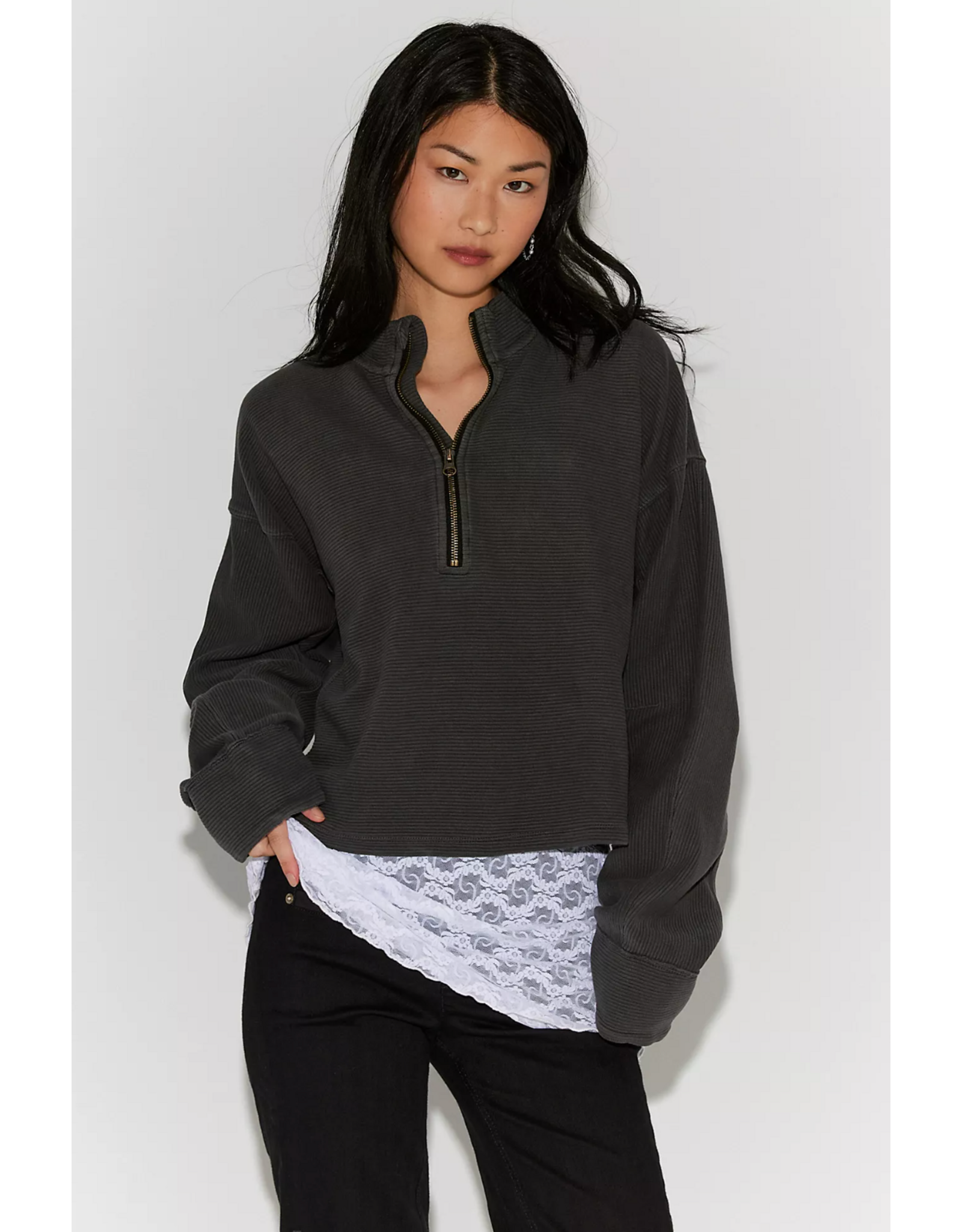 Free people Free People -  We The Free Celeste Quarter Zip (Black)