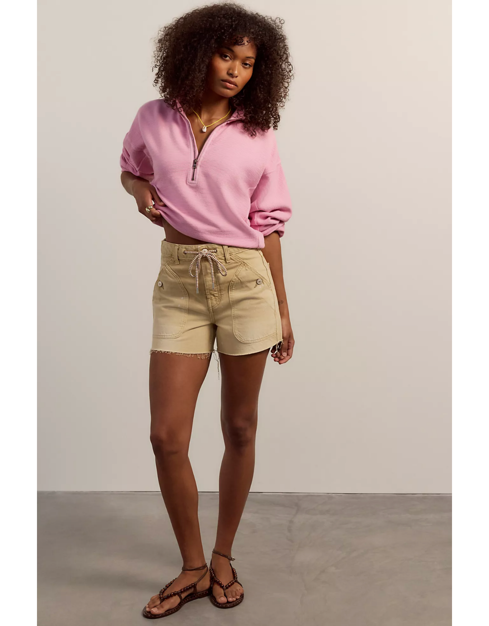 Free people Free People -  We The Free Celeste Quarter Zip (Hummingbird Pink)