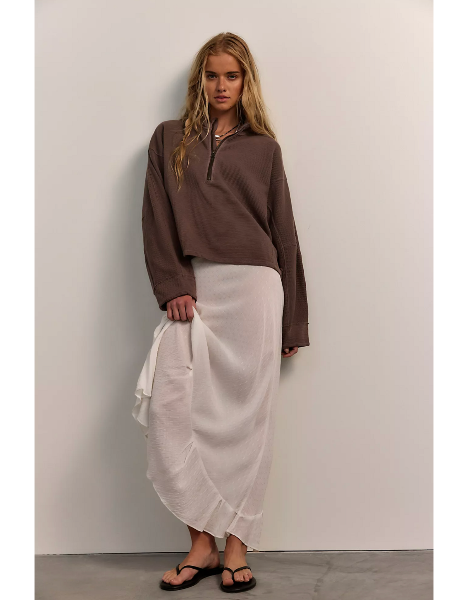 Free people Free People -  We The Free Celeste Quarter Zip (Mochachinno)