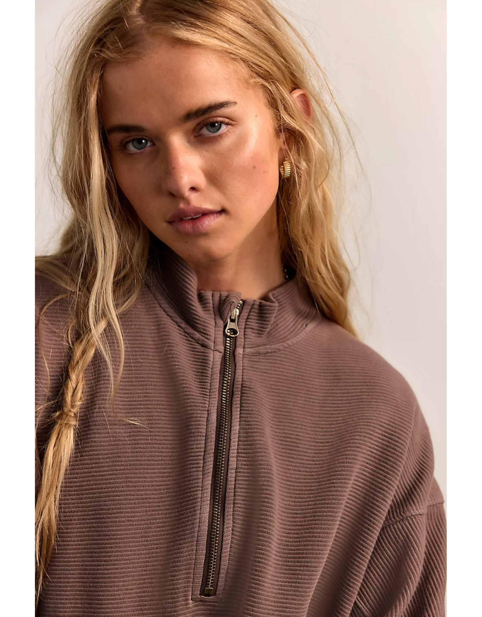 Free people Free People -  We The Free Celeste Quarter Zip (Mochachinno)
