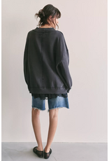 Free people Free People -   We The Free Palm Spring Turtleneck Graphic Pullover (Washed Black Combo)