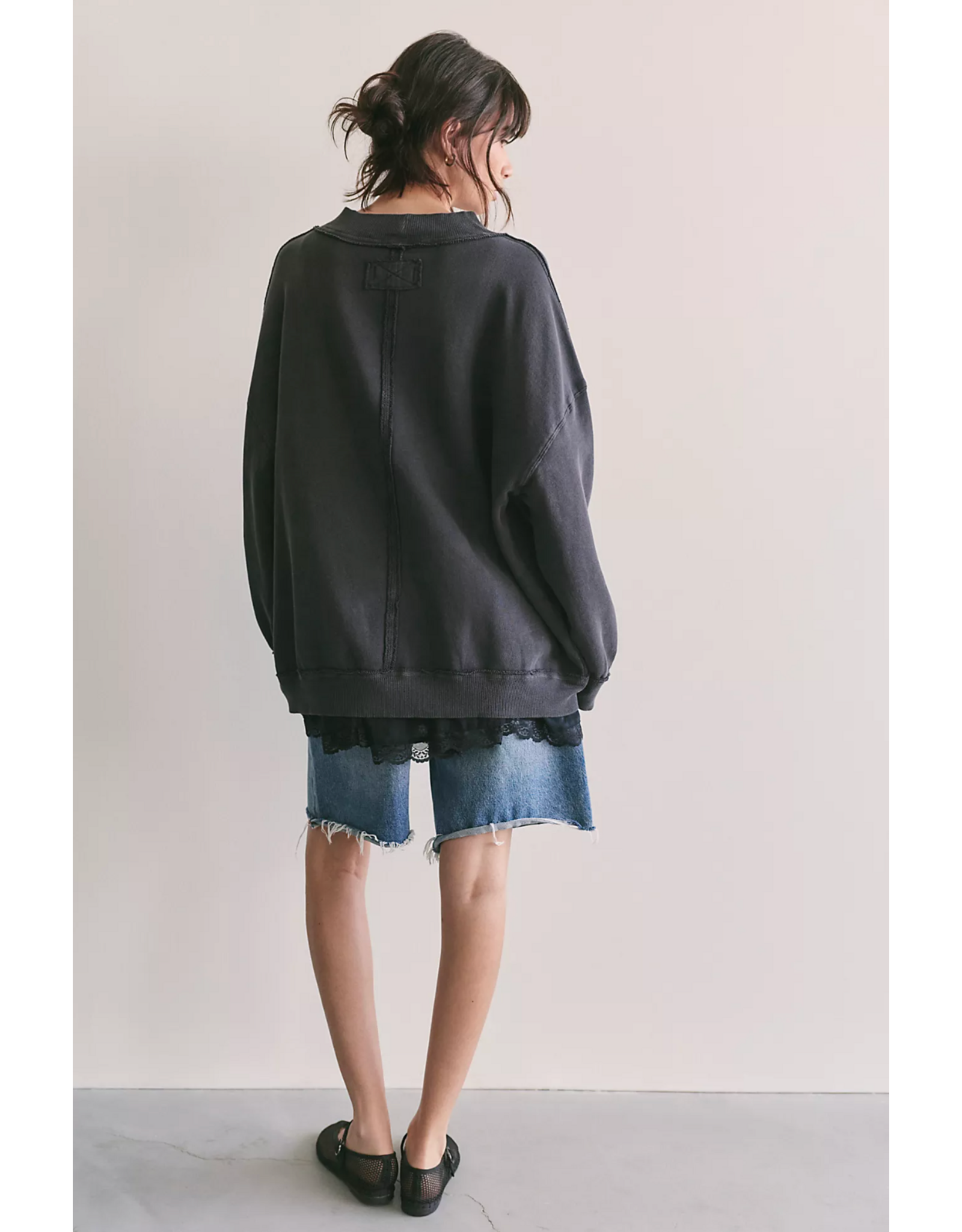 Free people Free People -   We The Free Palm Spring Turtleneck Graphic Pullover (Washed Black Combo)