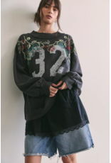 Free people Free People -   We The Free Palm Spring Turtleneck Graphic Pullover (Washed Black Combo)