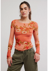 Free people Free People - Lilly Printed Long Sleeve Top (Apricot Combo)