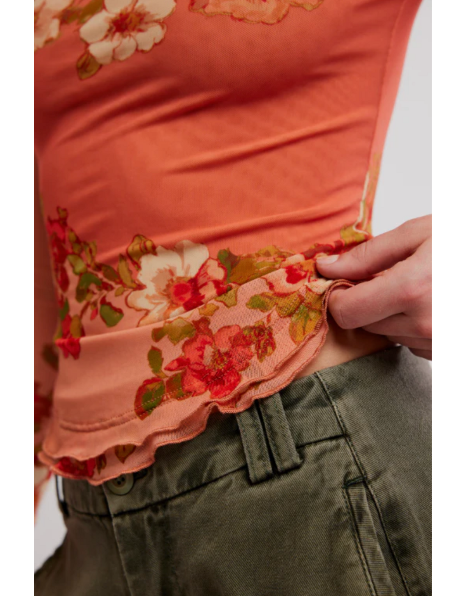 Free people Free People - Lilly Printed Long Sleeve Top (Apricot Combo)