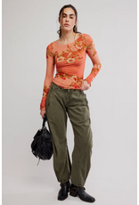 Free people Free People - Lilly Printed Long Sleeve Top (Apricot Combo)