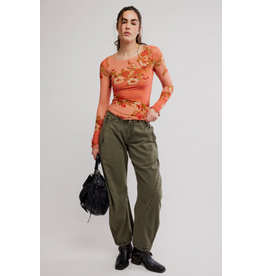 Free people Free People - Lilly Printed Long Sleeve Top (Apricot Combo)